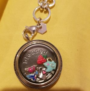 Origami Owl Necklace - blessed - silver